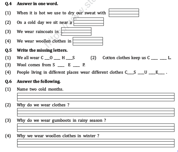 CBSE Class 1 EVS Worksheet - Revision Worksheet (3) 2