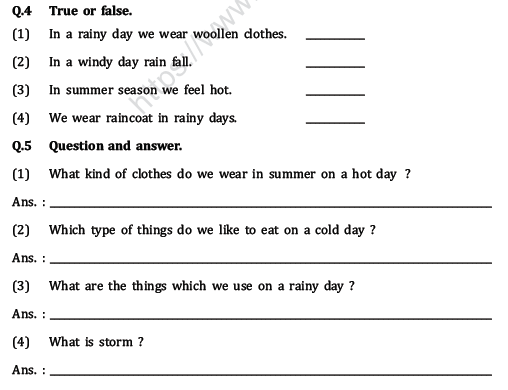 cbse class 1 evs revision worksheet set b practice worksheet for