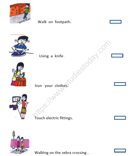 CBSE Class 1 EVS Worksheet - Safety Habits 4