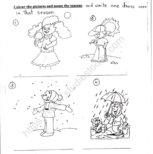 CBSE Class 1 EVS Worksheet - Seasons (1)