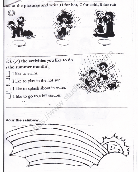 CBSE Class 1 EVS Worksheet - Seasons (2) 2