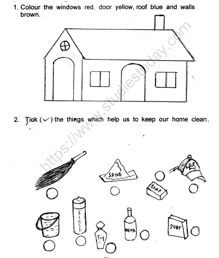 CBSE Class 1 EVS Worksheet - Shelter 1