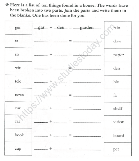 CBSE Class 1 EVS Worksheet - Things in House