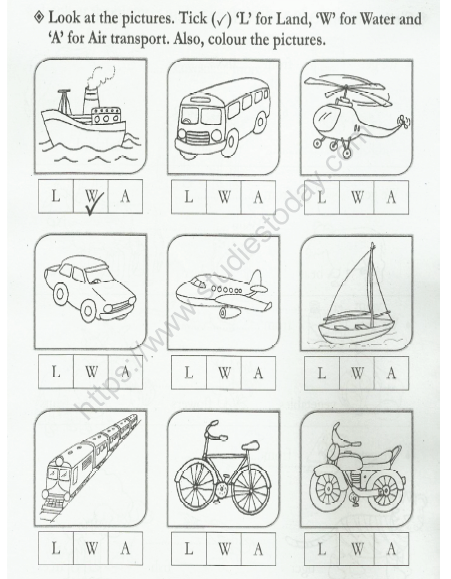 CBSE Class 1 EVS Worksheet - Transport