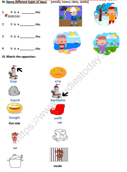 CBSE Class 1 English Anandis Rainbow Worksheet