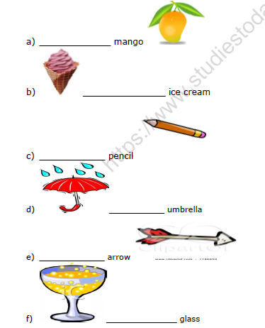 CBSE Class 1 English Worksheet (3) 