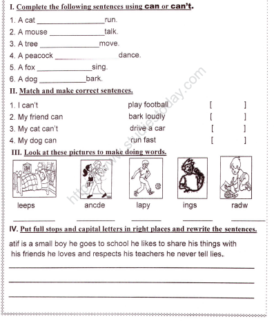 cbse class 1 english grammar and vocabulary worksheet set a practice worksheet for english