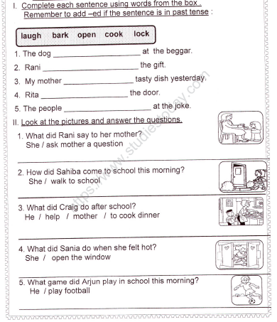 CBSE Class 1 English Worksheets (30) - Grammer and Vocabulary (2) 1