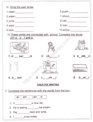 CBSE Class 1 English Worksheets (30) - Grammer and Vocabulary (2) 2