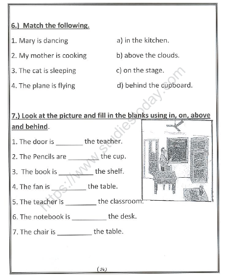CBSE Class 1 English Worksheets (38) 6