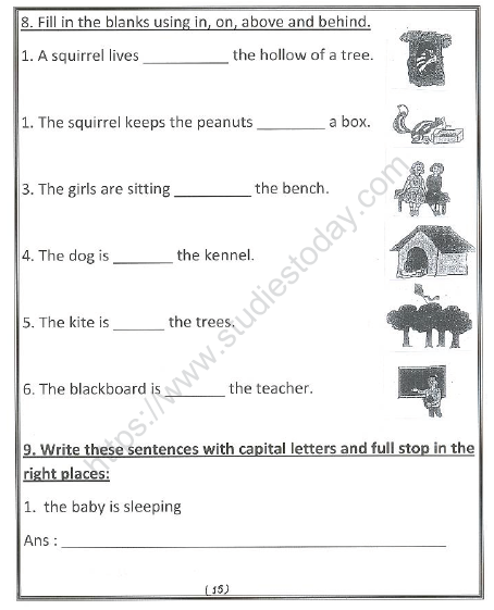 CBSE Class 1 English Worksheets (38) 7