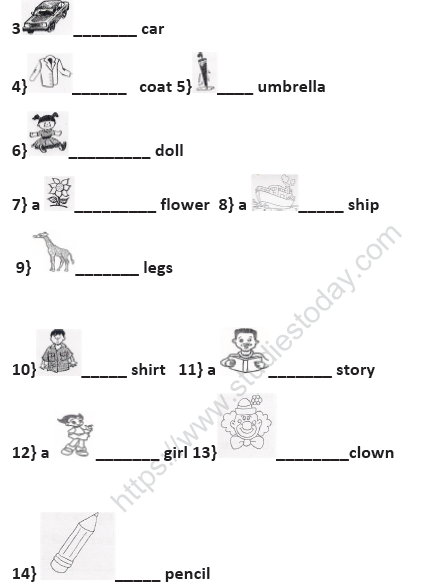 CBSE Class 1 English Worksheets (70) 