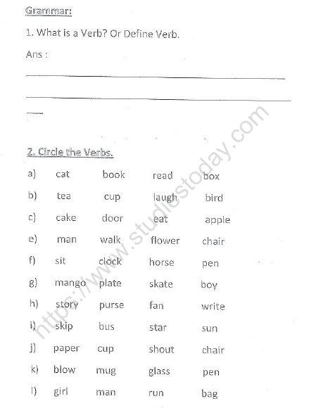 CBSE Class 1 English Worksheets (73) 16