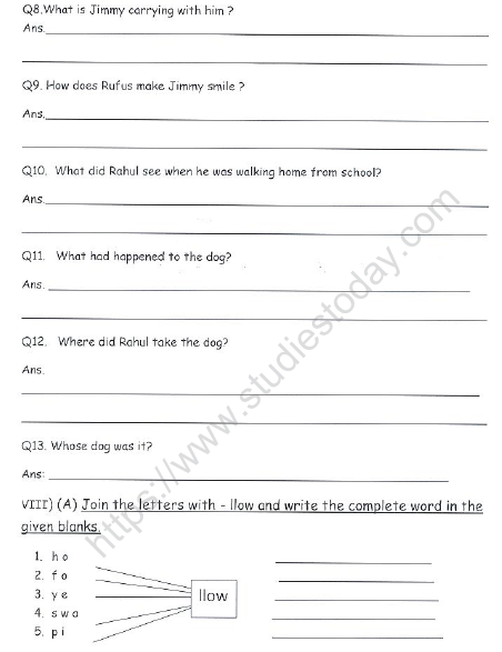 CBSE Class 1 English Worksheets (73) 4