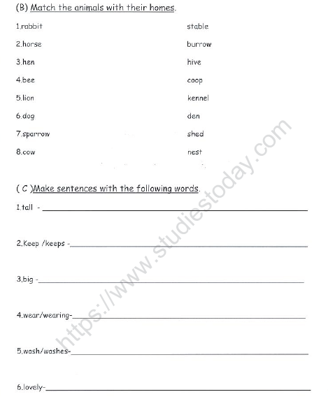 cbse class 1 english revision worksheet set 2 practice worksheet for english