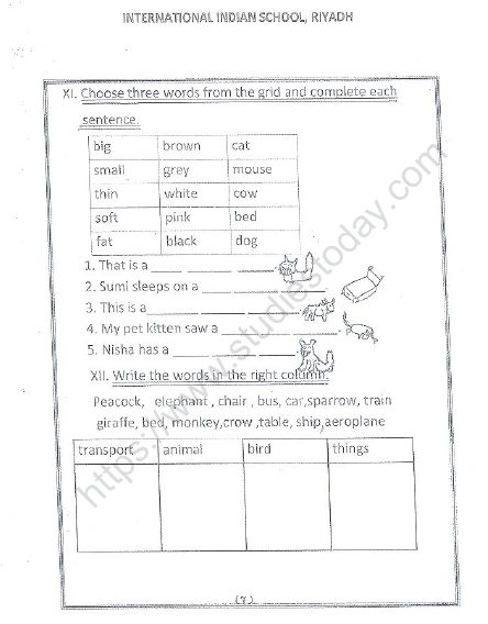 CBSE Class 1 English Worksheets (73) 7