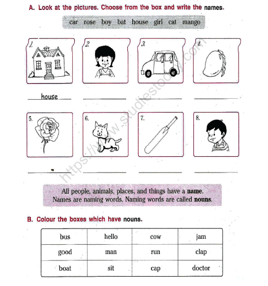 grade 1 english worksheets with answers english
