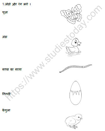 CBSE Class 1 Hindi मैं भी Worksheet