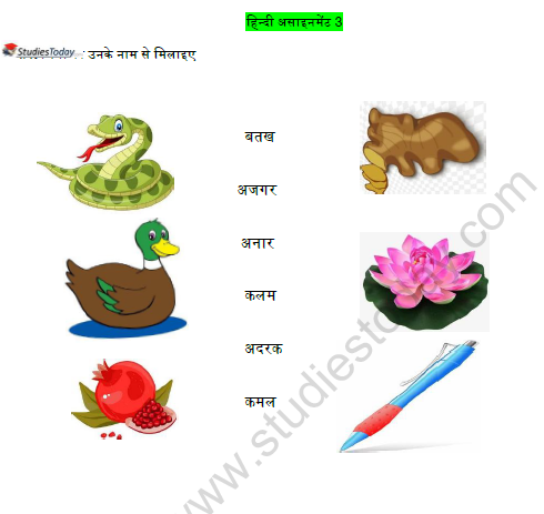 CBSE Class 1 Hindi Revision Worksheet Set C