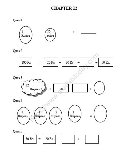 CBSE Class 1 Maths Chapter 12 Worksheet 1