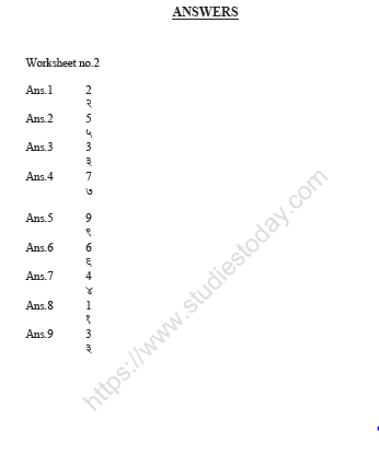 CBSE Class 1 Maths Chapter 2 Worksheet (1) 2