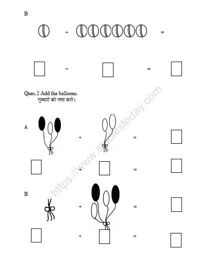 CBSE Class 1 Maths Chapter 3 Worksheet 2