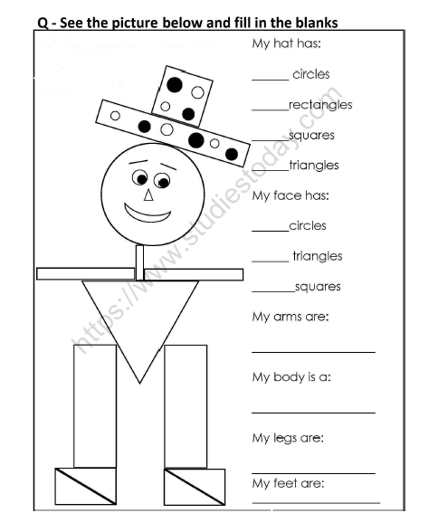 CBSE Class 1 Maths Practice Worksheets (19) - Shapes 1