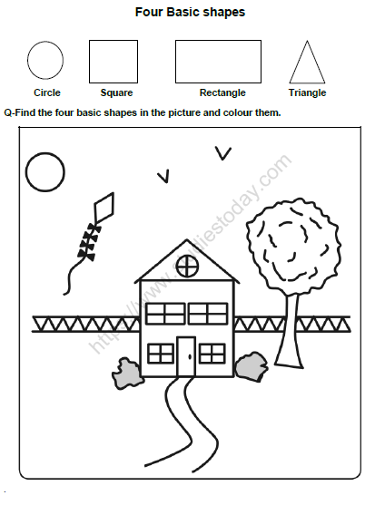 CBSE Class 1 Maths Practice Worksheets (19) - Shapes 2