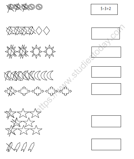 CBSE Class 1 Maths Practice Worksheets (35) - Subraction (3)