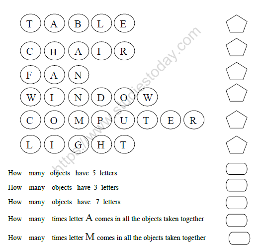 CBSE Class 1 Maths Practice Worksheets (52) - Data Handling (1)