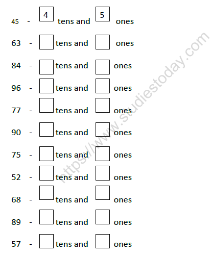 CBSE Class 1 Maths Practice Worksheets (60) - Numbers 51 to 100 (1)