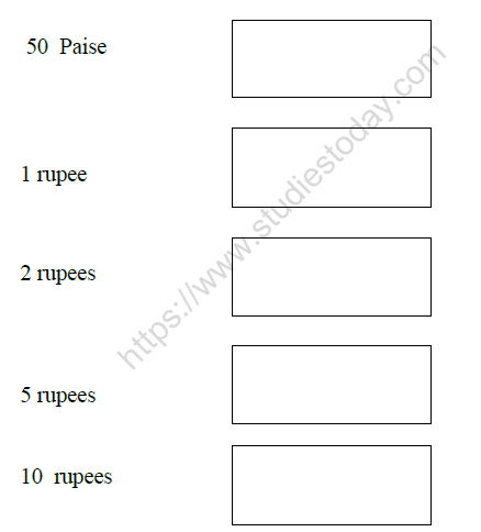 CBSE Class 1 Maths Practice Worksheets (67) - Money (4)