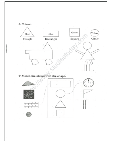 CBSE Class 1 Maths Practice Worksheets (81) - Shapes