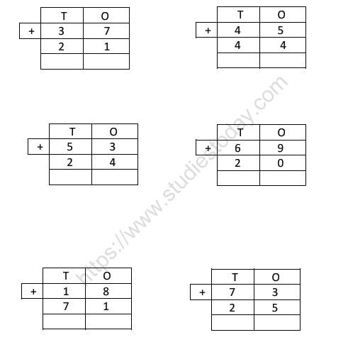 CBSE Class 1 Maths Practice Worksheets (87) - Addition