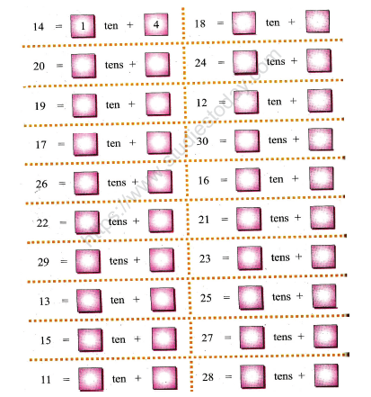 CBSE Class 1 Maths Practice Worksheets (99) - Expanded Notation