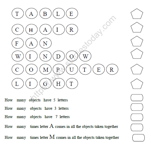 CBSE Class 1 Maths Data Handling Worksheet