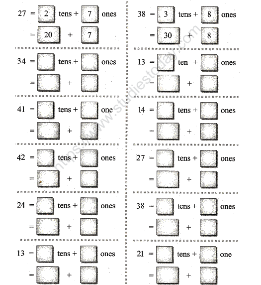 CBSE Class 1 Maths Practice Worksheetss (101) - Expanded Notation