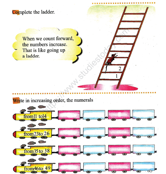 CBSE Class 1 Maths Practice Worksheetss (103) - Increasing Order