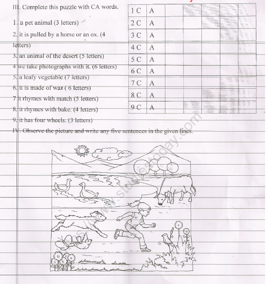 CBSE Class 2 English Practice Worksheets (116) - Revision 2