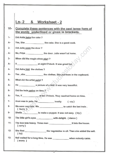 CBSE Class 2 English Practice Worksheets (45) - What People Do 4