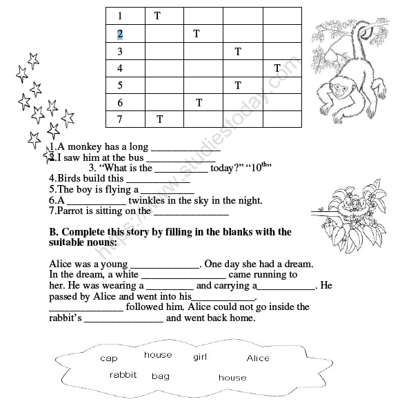 CBSE Class 2 English Practice Worksheets (53) - Nouns