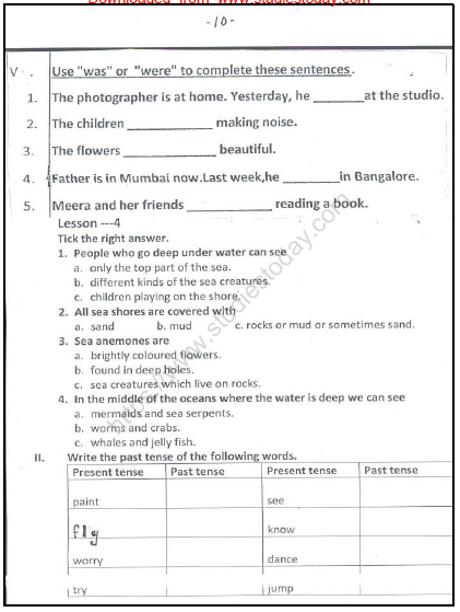 CBSE Class 2 English Practice Worksheets (82) - Dictation Words 10