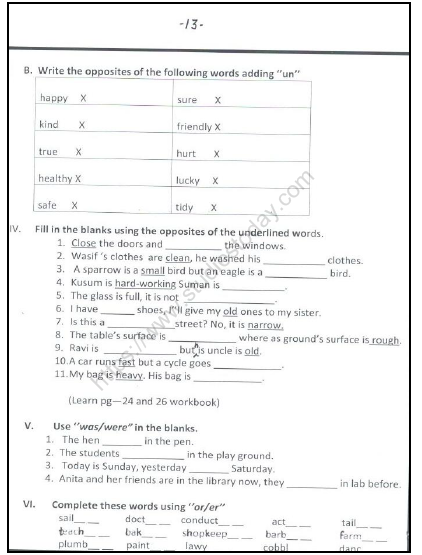 CBSE Class 2 English Practice Worksheets (82) - Dictation Words 13