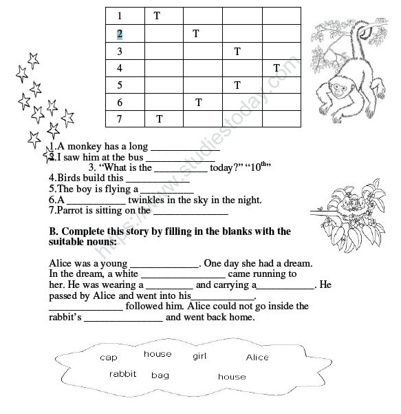 cbse english worksheets for class 2 english worksheets