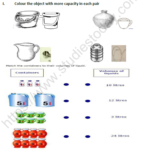 CBSE Class 2 Maths Jugs and Mugs Worksheet