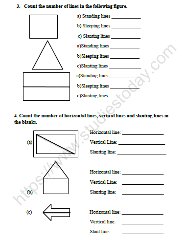 CBSE Class 2 Maths Lines and Lines Worksheet
