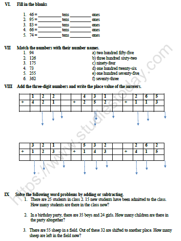 CBSE Class 2 Maths Revision Worksheet Set C