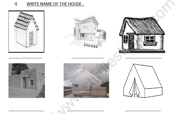 CBSE Class 3 EVS A House Like This Worksheet Set A