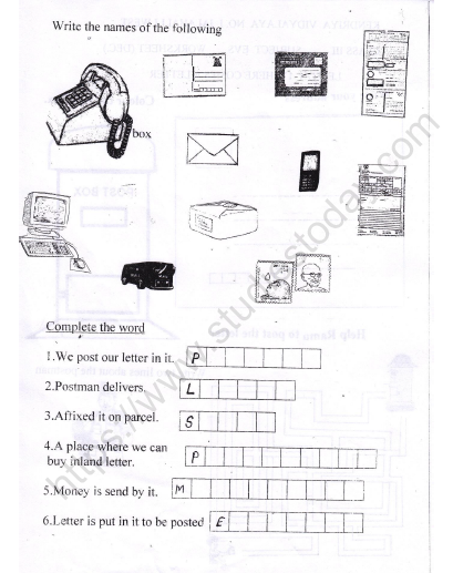 CBSE Class 3 EVS Here Comes a Letter Worksheet