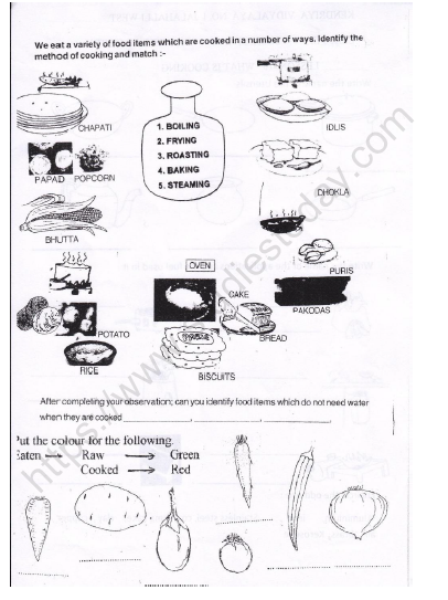 CBSE Class 3 EVS What is Cooking Worksheet